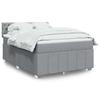 VidaXL Slat Bed Base with Mattress Light Grey 160x200cm Fabric 3287126