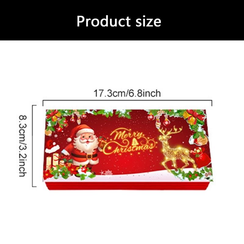 Folding Banknote Cards SantaClaus Cash Envelope 10 Pockets Organizers For Christmas Celebration