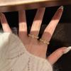 Fashion Light Luxury Romantic Star Small Rock Sugar Ring Daily Bright Galaxy Princess Square Micro Diamond Ring Female