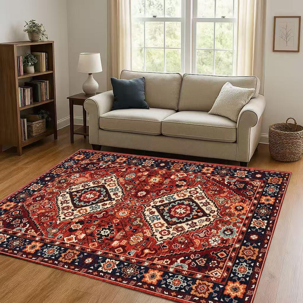 Luxurious Turkey Persian Bohemian Living Room Non-Slip Area Rug Soft Carpet for Bedroom and Sofa ,Easy Clean Home Decor Doormat