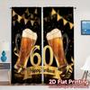 2pcs   2D FLAT PRINTING Curtains (Without Rod) Golden Anniversary(1) Popular Curtains Digital Printed Prints Light Filtering