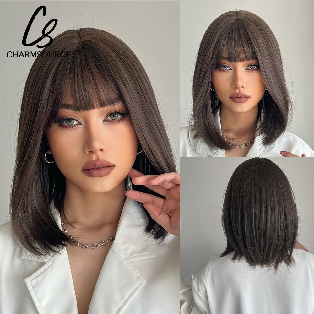 Natural Wavy Blonde Synthetic Wigs Medium Length Layered Hair with Side Bangs for Women Daily Party Cosplay Heat Resistant Fiber