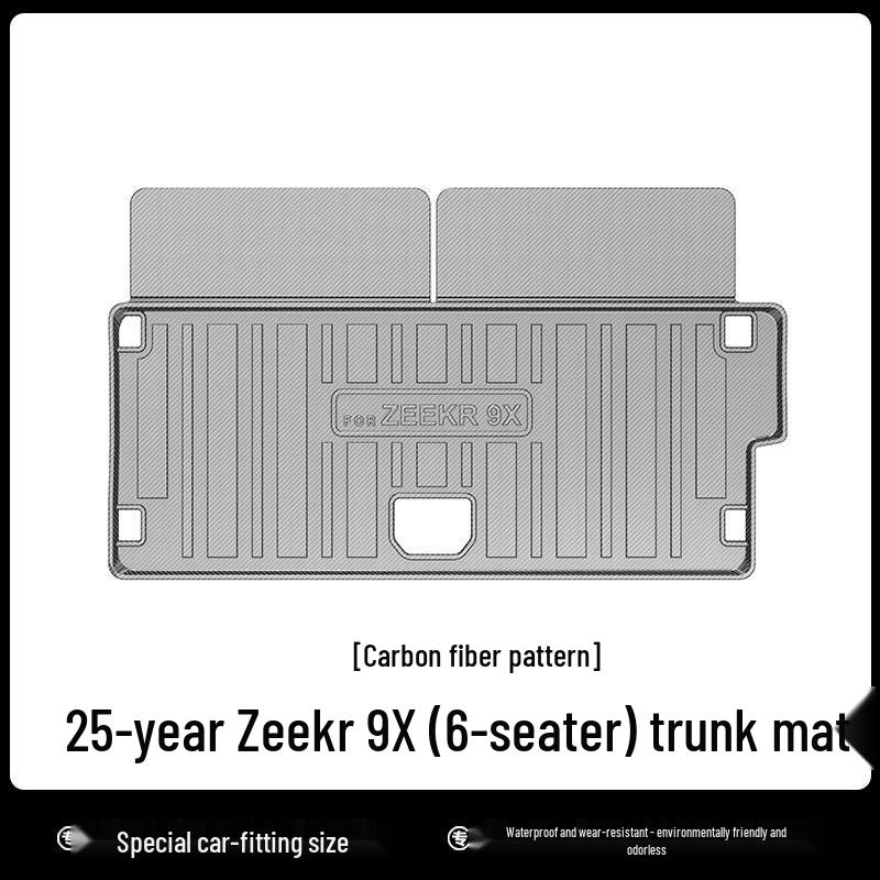 Zeekr 9X Six-Seater 3D All-Weather Floor and Trunk Mats with Starry Sky Blanket and Carbon Fiber Texture