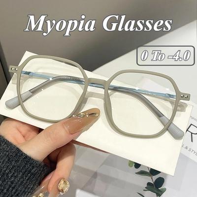 Neutral New Fashionable Large Frame Myopia Glasses Retro Literary Myopia Glasses Blue Light Blocking Eye Protection Glasses
