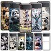 Baby Panda Hard PC Phone Case For Samsung Galaxy Z Flip 7 6 5 4 Black Cover For Galaxy Z Flip 3 Foldable Shell Fundas Capas Bags