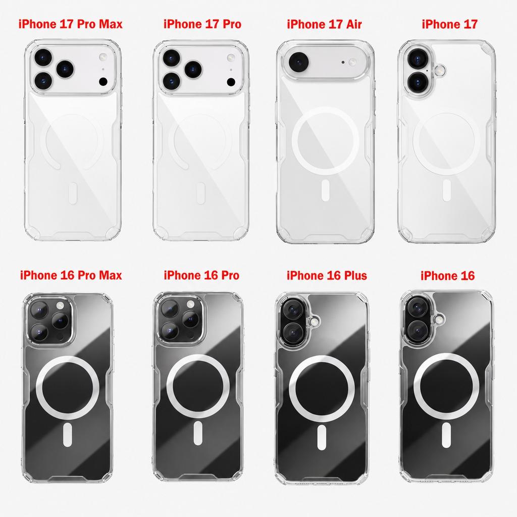Nillkin MagSafe Case For iPhone 17 Pro Max  Air 16 15 14 Plus Nature TPU+PC Magnetic Transparent Hard Cover