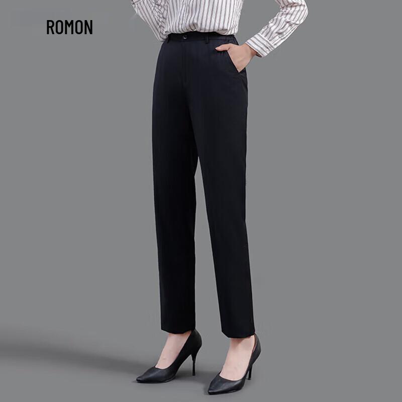 Romon Women's High-Waisted Straight-Leg Business Trousers