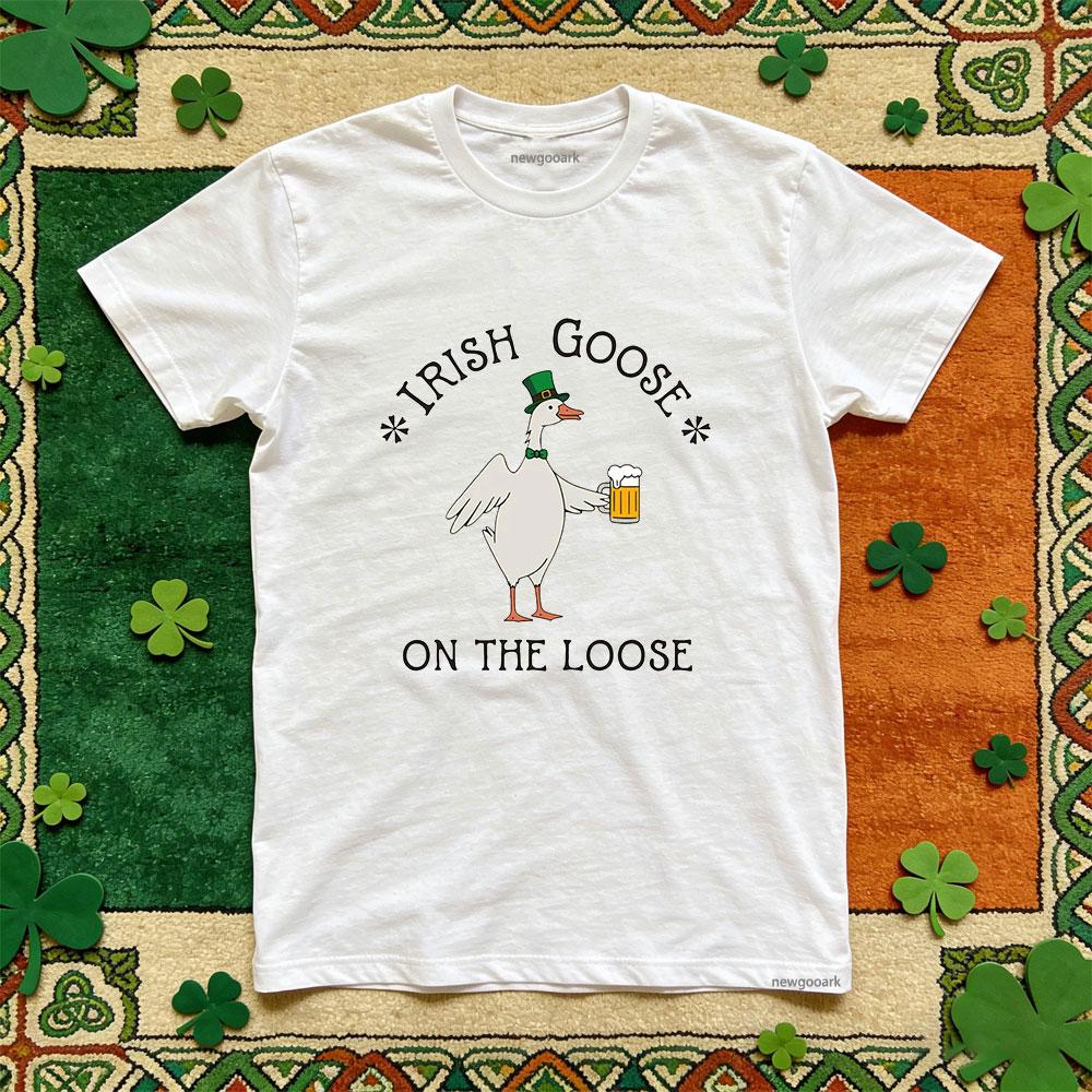

Saint Patrick lucky Irish printed T shirt Unisex green Retro cotton funny festival Casual Unisex Adult Party tee S