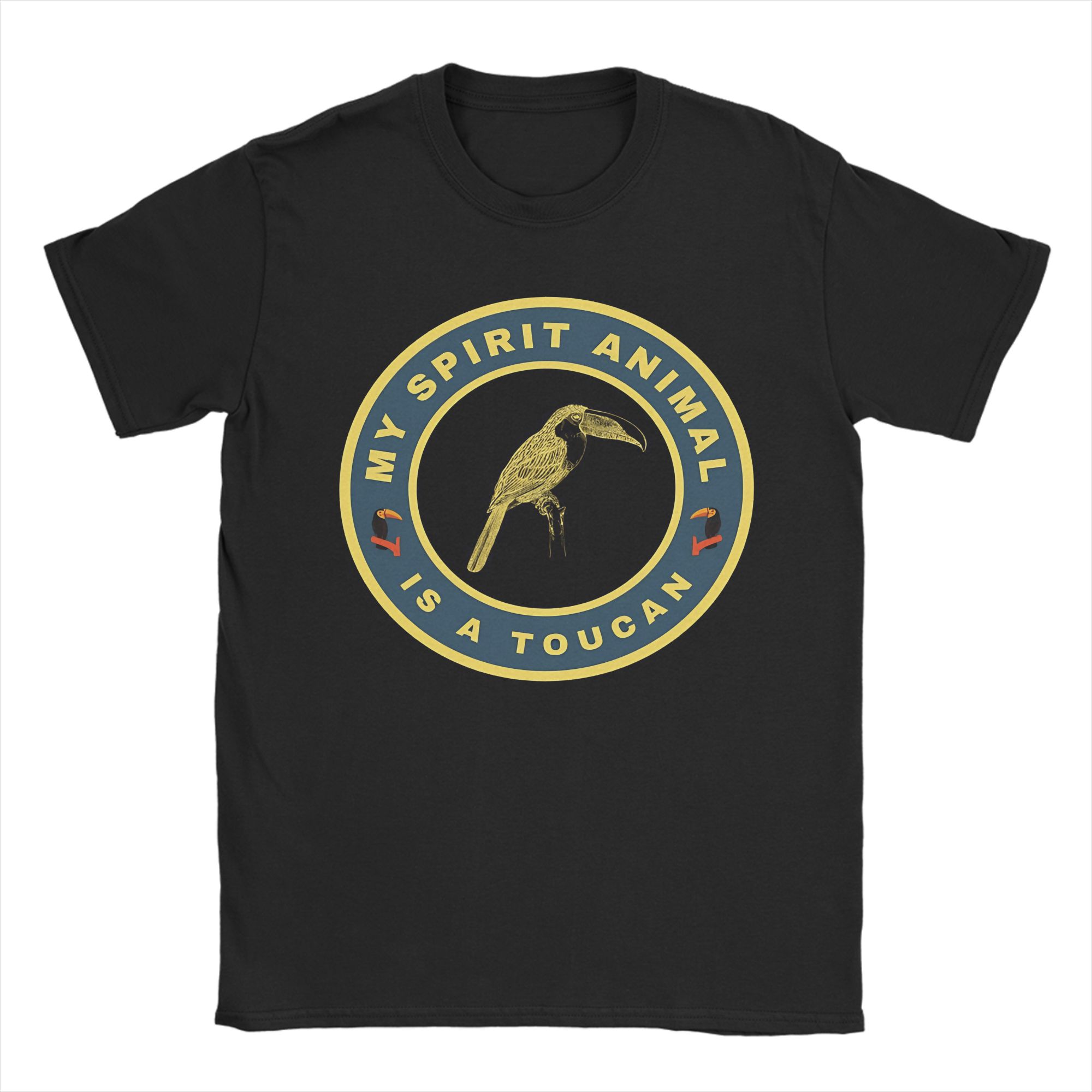 

My Spirit Animal is a Hormonal Parrot T Shirts Men 100 Cotton Casual TShirt O Neck Tees Short Sleeve Clothes Gift Idea 4XL
