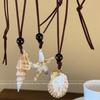Island Vacation Wind Starfish Shell Necklace Female Niche Bohemian Style Long Collarbone Chain