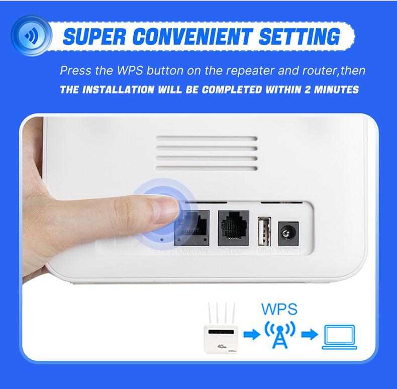 4G LTE WiFi 6 CPE Router with Dual Network Ports and SIM Card Slot
