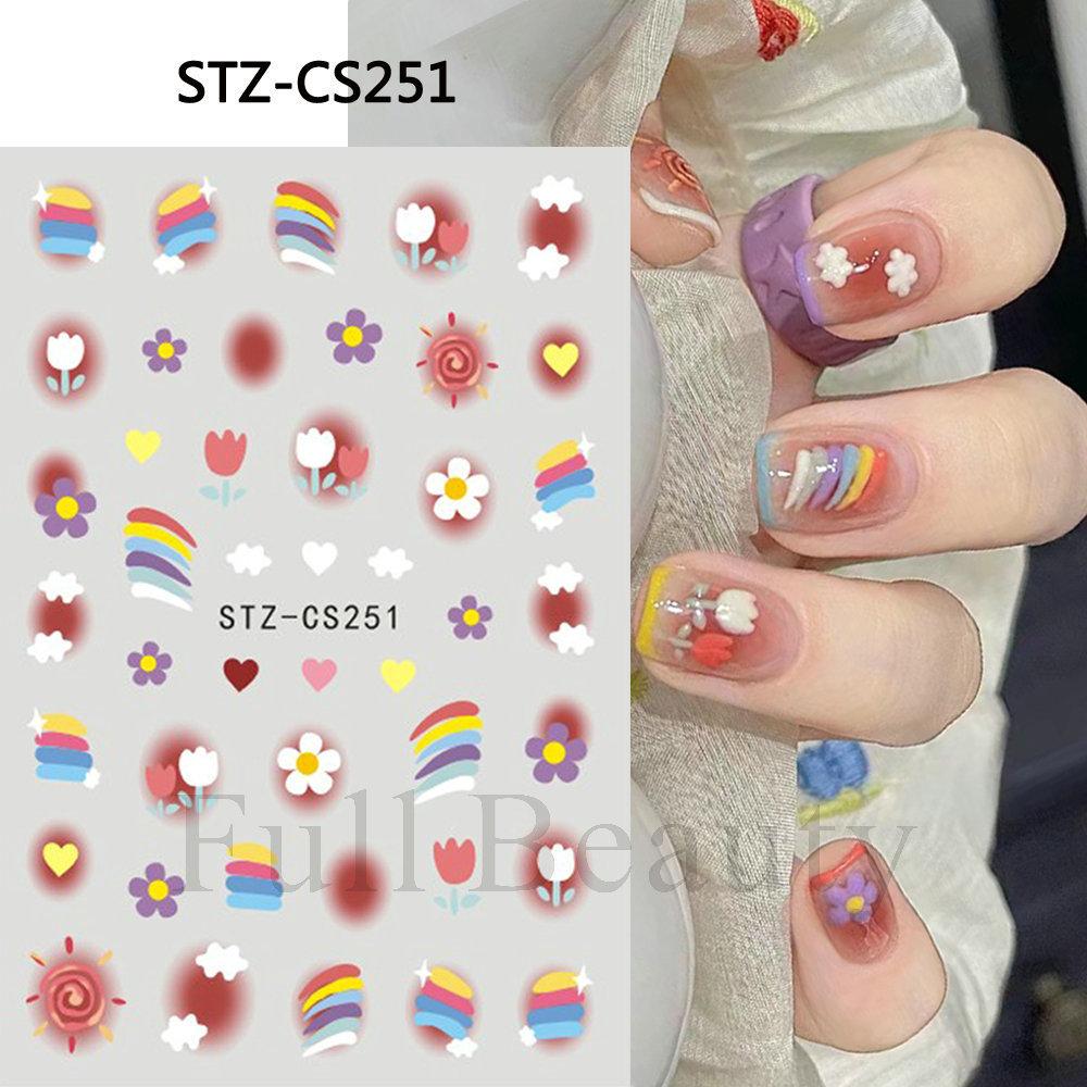 Nail Art Stickers, Japanese Romantic Laser Magic Gold And Silver Fireworks Bloom Adhesive Nail Stickers