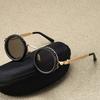 Vintage Round Steampunk Polarized Sunglasses For Men Women Outdoor Sport Shades -Level Adjustable Dimming Sun Glasses Uv400