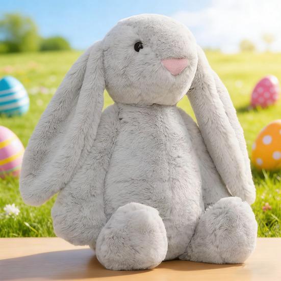 Plush Bunny Toy Huggable Stuffed Rabbit Plushie Simulation Animal Doll Home Living Room Bedroom Decoration Birthday Gift