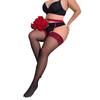 50-120KG Hot Sexy Pantyhose Plus Size Stockings with Garter for Oversize Women Fishnet Black Thigh High Tights XXXXXL