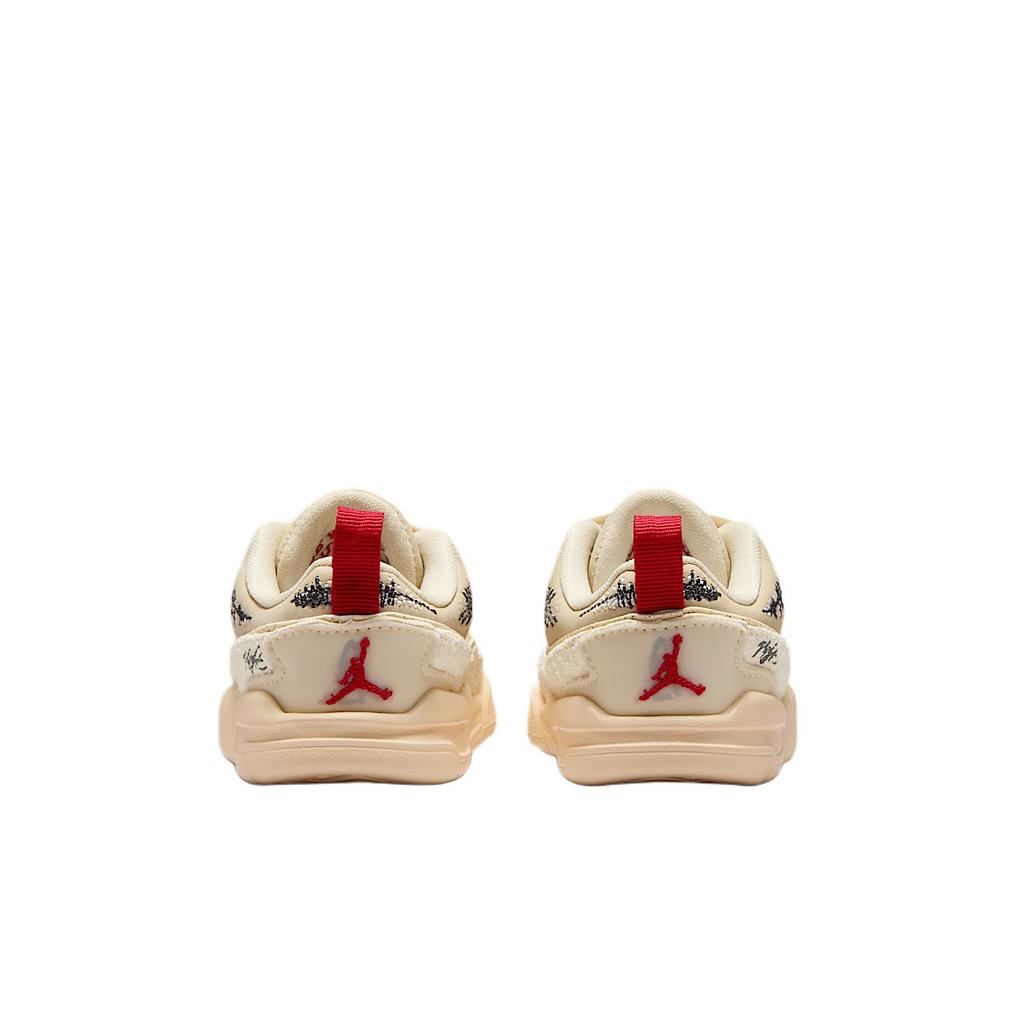 Who Decides War x Air Jordan Jordan Flight Court TD The World Is Your Court - Crèpe Baby Sneakers Cream Coconut-Milk Varsity-Red HQ2959-100