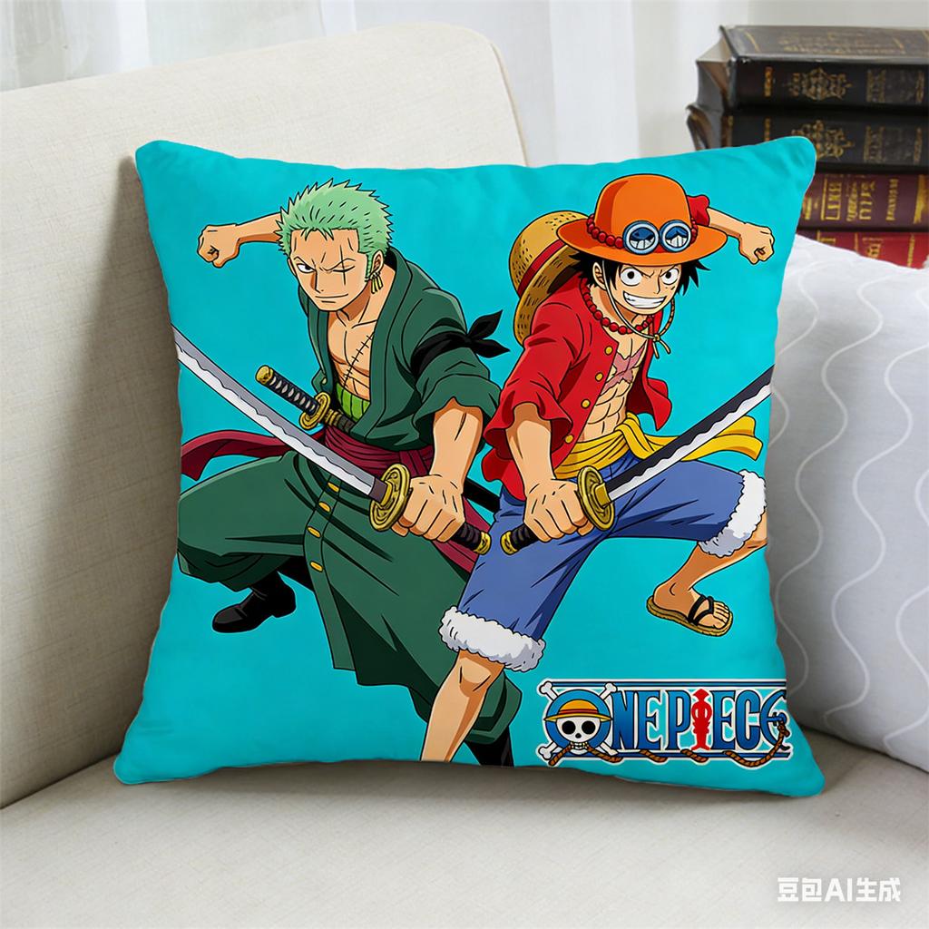 One Piece Pillow Cover Anime Fan Favorite Character Print Decorative Pillowcase for Bedroom Living Room and Anime Enthusiasts