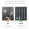3pcs Mop Storage Storage Rack Bathroom Suction Hanging Pipe Traceless Mop Clip Broom Hanger Wall-Mounted Waterproof Mop Rack