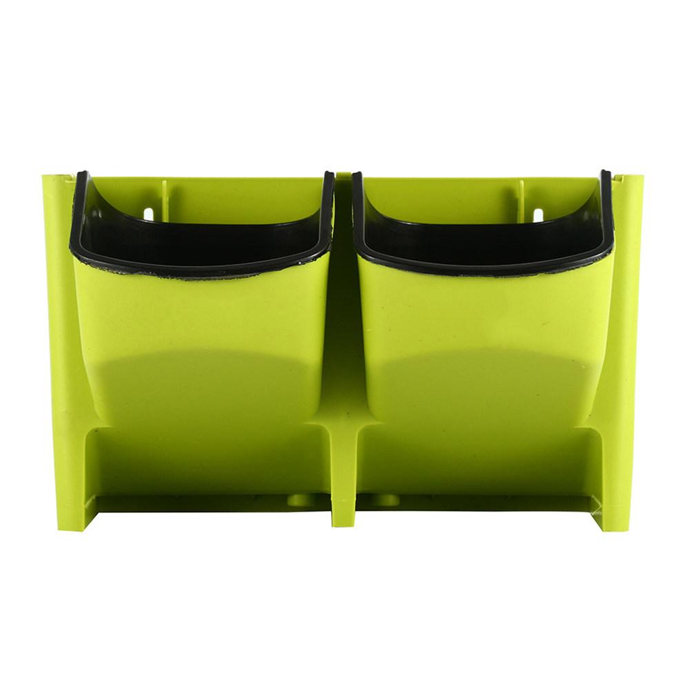 Light Green Wall Planter for Vertical Garden PP Resin Wall Mounted Planter with 2 Drainage Pots Indoor Outdoor Balcony Office