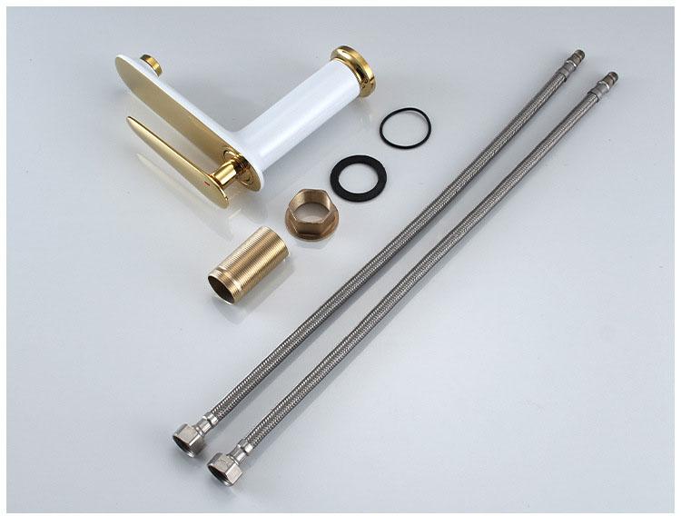 Northern Europe Basin Faucet Hot Cold Mixers Taps Deck Mount Bathroom Sink Faucets Single Handle White Black Gold