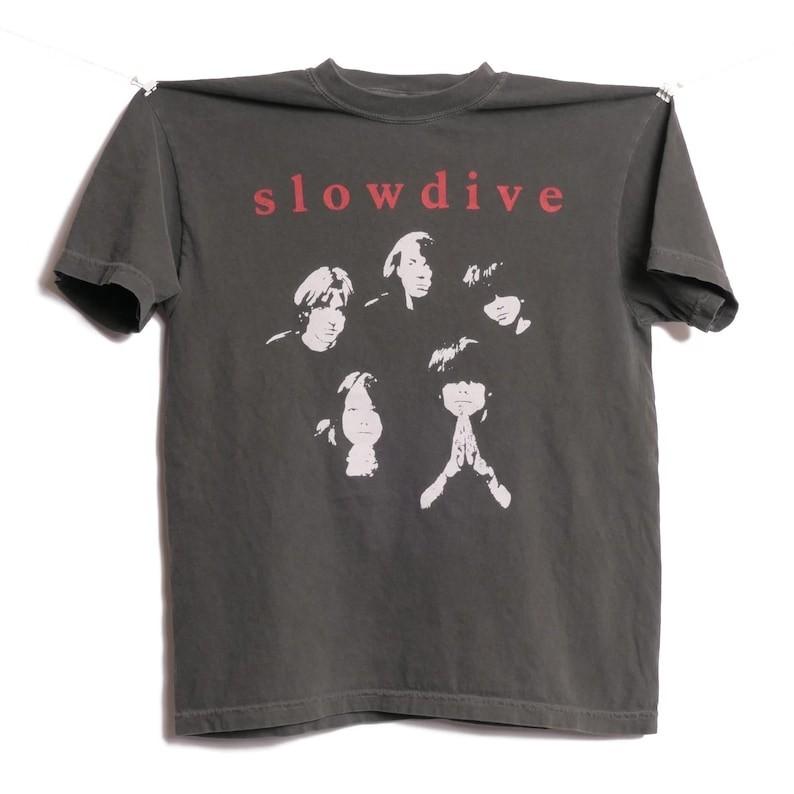 

Slowdive Vintage Style Band TShirt Shoegaze 90s Indie Rock Washed Black Remake Unisex T-Shirt S
