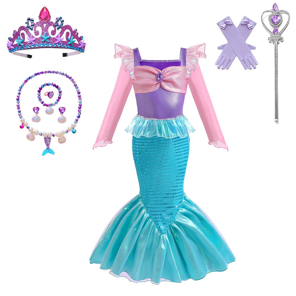 Дитячий костюм косплею русалки, костюм для рольових ігор для дівчаток, костюм для карнавалу, Хелловіну, дня народження, літня сукня принцеси