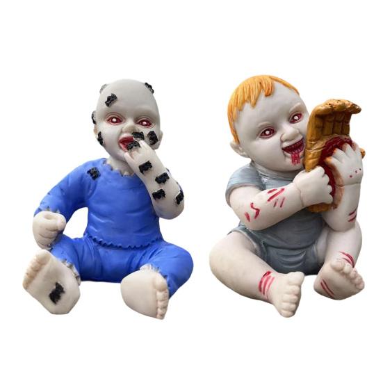 Halloween Ghost Baby Statue Creepy Zombie Baby Doll Figurine Sculpture Holiday Party Desktop Decoration Ornament