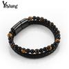 New High-quality Natural Red Tiger's Eye Leather Bracelet, Magnetic Buckle Men's Bracelet