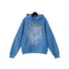 Mens Spiderweb Print Hooded Sweatshirt Casual Jogger Pants Set - Loose Fit Cotton Blend Streetwear Teens