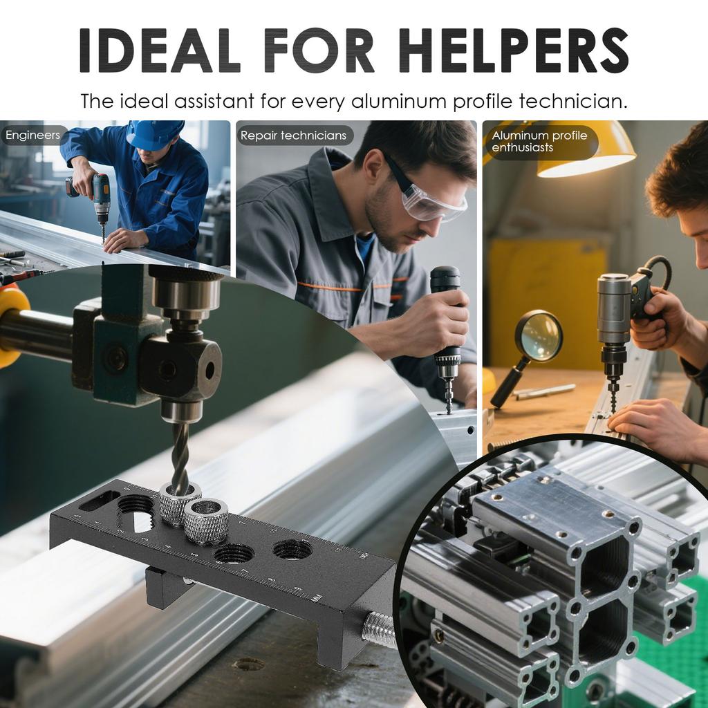 Portable Drilling Guide Efficient Aluminum Profile Drill Guide Outline Drilling Tool Set for 20 30 40 60 90 Series Aluminum