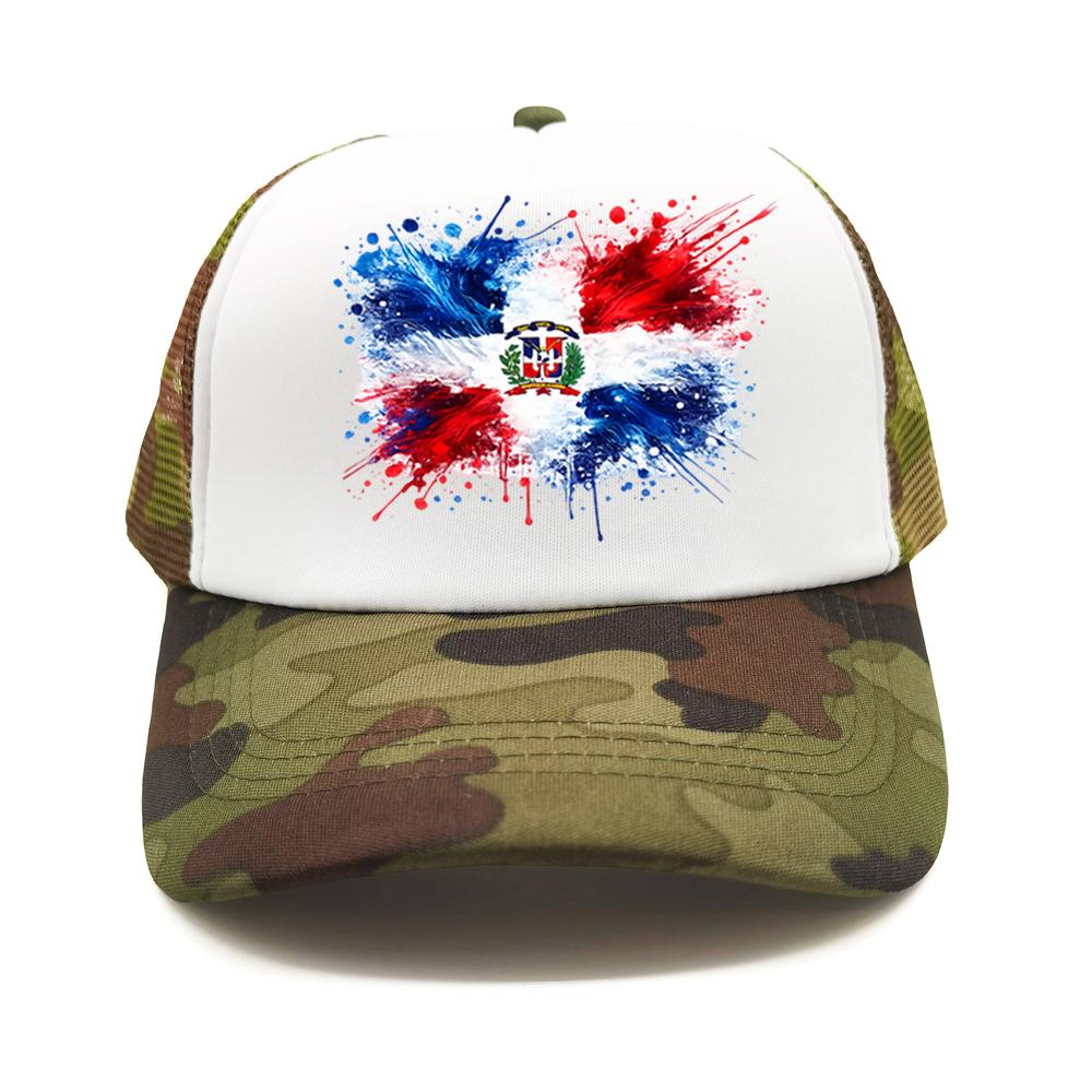 Dominican Republic Flag Baseball Cap Unisex Adjustable Mesh Hat Breathable DR Dominican Trucker Caps