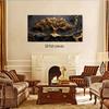 1pcs Golden Wealth Tree Decoration Painting Modern Light Luxury Living Room Entrance Background Wall Hanging Painting Nordic Sty