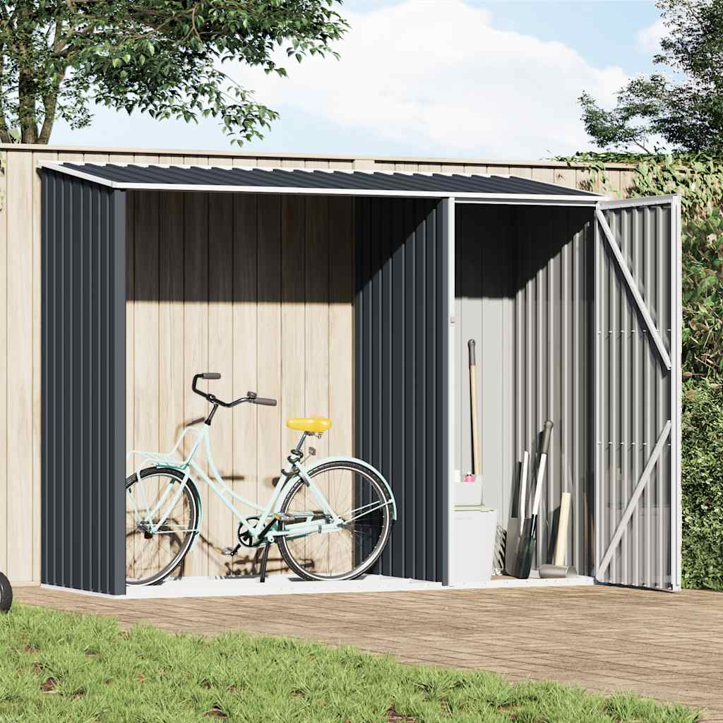 vidaXL Garten Brennholzlager Anthrazit 245x98x159 cm Verzinkter Stahl