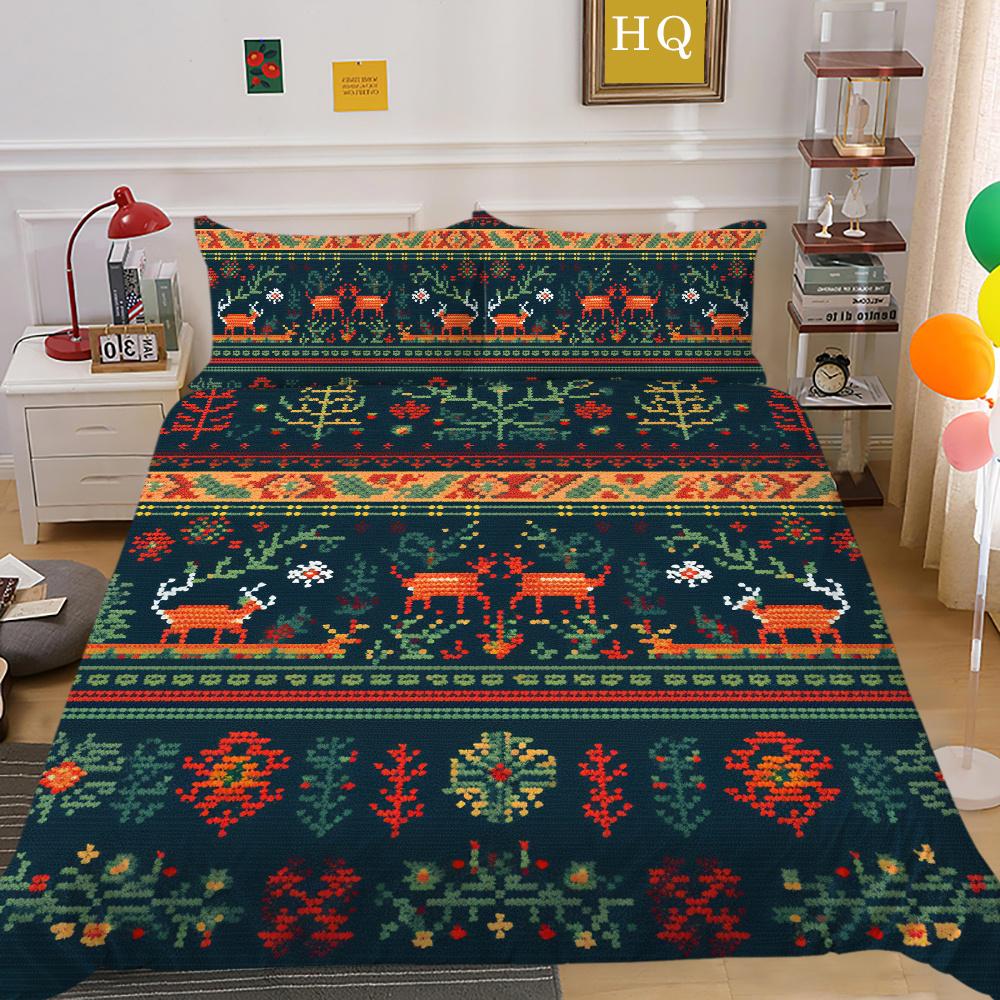 Christmas Printed Duvet Cover Set Microfiber Full Size Home Textiles Lovely Fashion Children Bedroom Decor