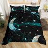 Deep Ocean Duvet CoverSeawater Bright Moon At Sea Starry Night Sky Galaxy Summer Hawaiian Holiday Comforter CoverBedding Set
