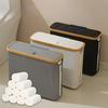 Free Standing Toilet Paper Basket Foldable Organizer With Lid & Handle Holds Up To 12 Rolls For Home Bathroom Living Room