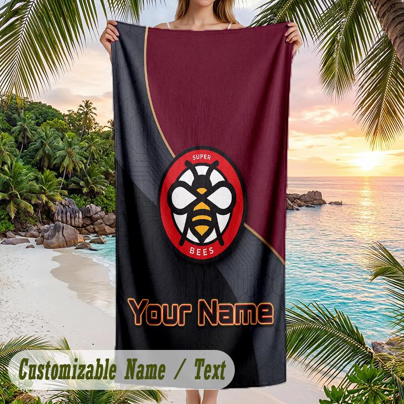 Beach Towel Brentford Football Print Custom Name Text Soft Towel for Swimming Pool