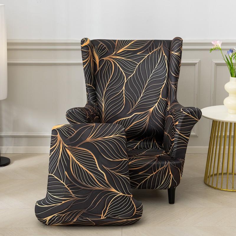 Návleky na křeslo 2 kusy/sada Potah natahovací pohovky Potisk Návleky na křeslo Chránič nábytku Pohovka Měkká s elastickým dnem