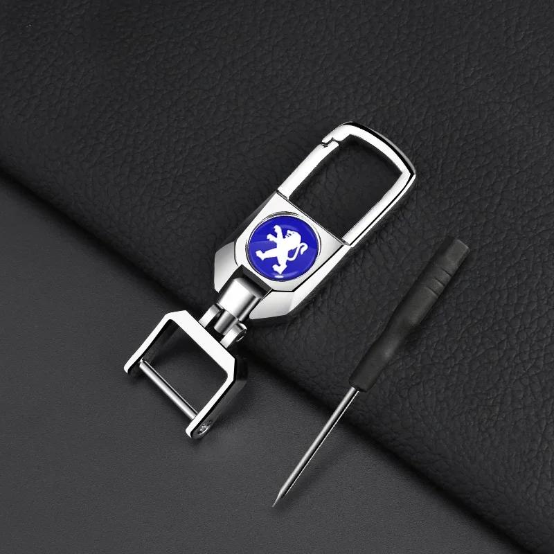 För Peugeot Metall+Flätat rep eller läder Nyckelring Nyckelkedja Nyckelringar för Peugeot 206 307 308 3008 207 208 407 508 2008 5008 10