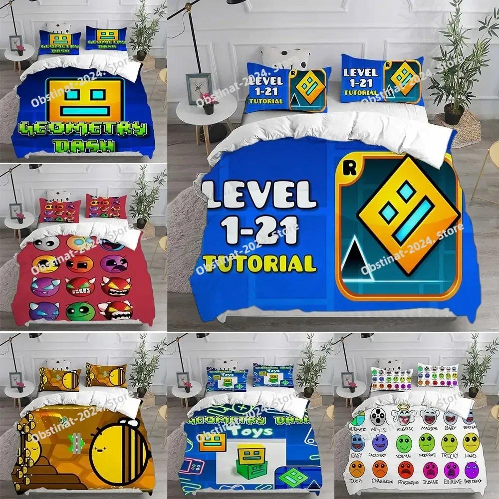 Completo Lenzuola Top Geometry Dash Set Letto Stampato Con Federa Copripiumino Letto Morbido Singolo Matrimoniale Queen Super King Size Camera da Letto
