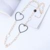 Women'S Sweater Chain Fashion Exaggerated Versatile Peach Heart Metal Brushed Long Necklace