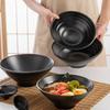 Melamine Tableware Bowl Imitation Porcelain Black Round Soup Bowl Special Bowl for Household Lamian Noodles Kitchen Utensils