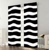 2pcs Black and white horizontal patterned curtains   minimalist style   living room   bedroom   pull rod pocket   window decoration