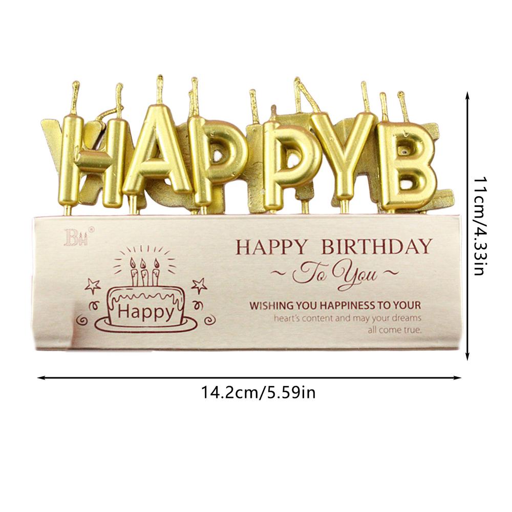 Happy Birthday Gold Letter Candle Silver Happy Birthday Candle Party Birthday Candle Anniversary Celebration Birthday Candle
