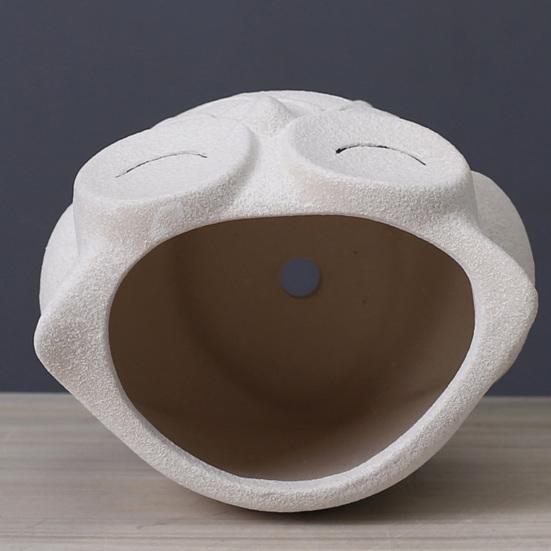 Cute Owl Planter Plant Pot with Drainage Hole Ceramic Decorative Planter for Succulents Small Aloe Home Office Desktop Decor