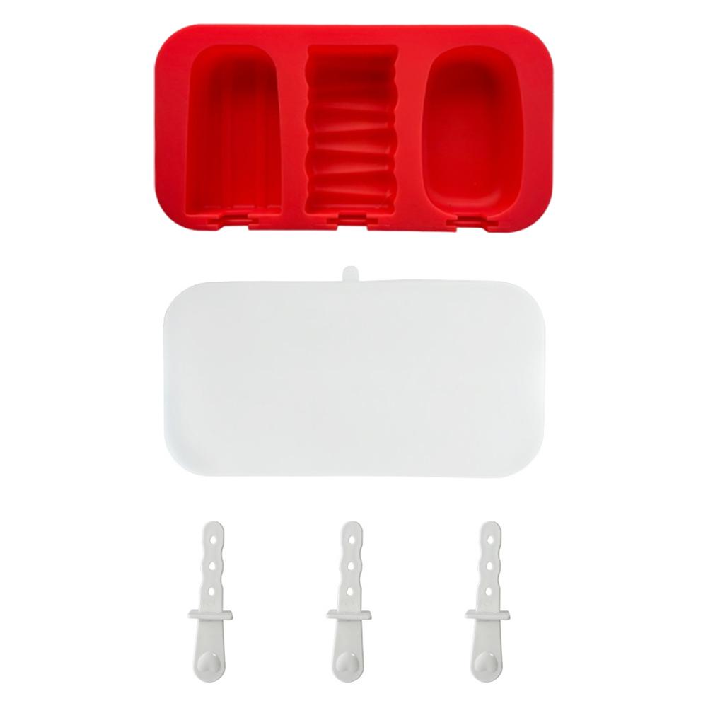 3 Packs Silicone Ice Lolly Maker BPA Free Ice Cream Molds Stackable Popsicle Mould with Lid for Homemade Ice Cream