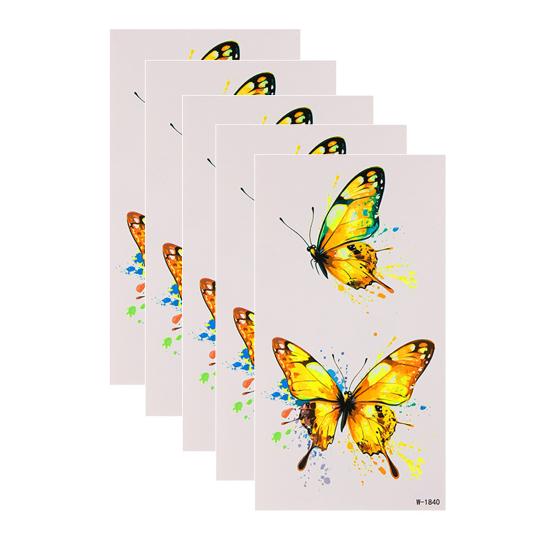 huaqianguhh 5 Sheets Butterfly Tattoo Stickers, Waterproof Temporary Flower Tattoos, Colorful Face Body Tattoos for Parties Night Club Music Festival