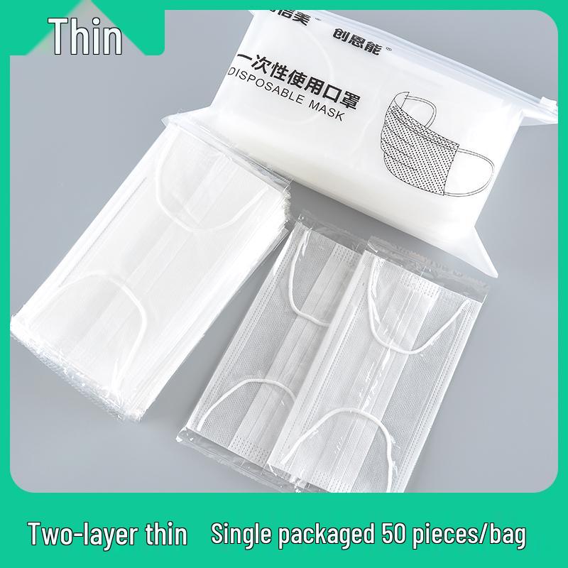 Disposable Breathable Summer Face Mask - Single and Double Layer, Black & White