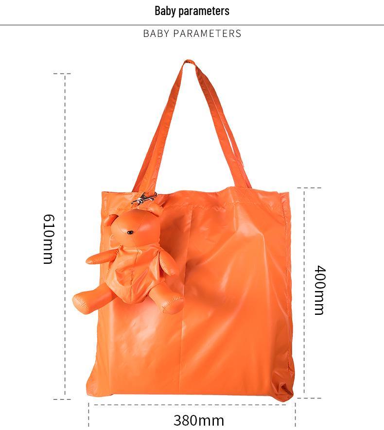 Foldable Nylon Shopping Bag with Little Bear Design
