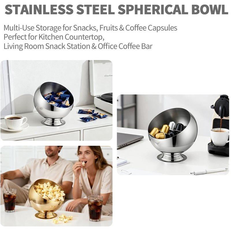A25F-Coffee Pod Holder - Large Capacity Metal K Cup Serve For Nespresso Pod Storage Container With Silver Finish